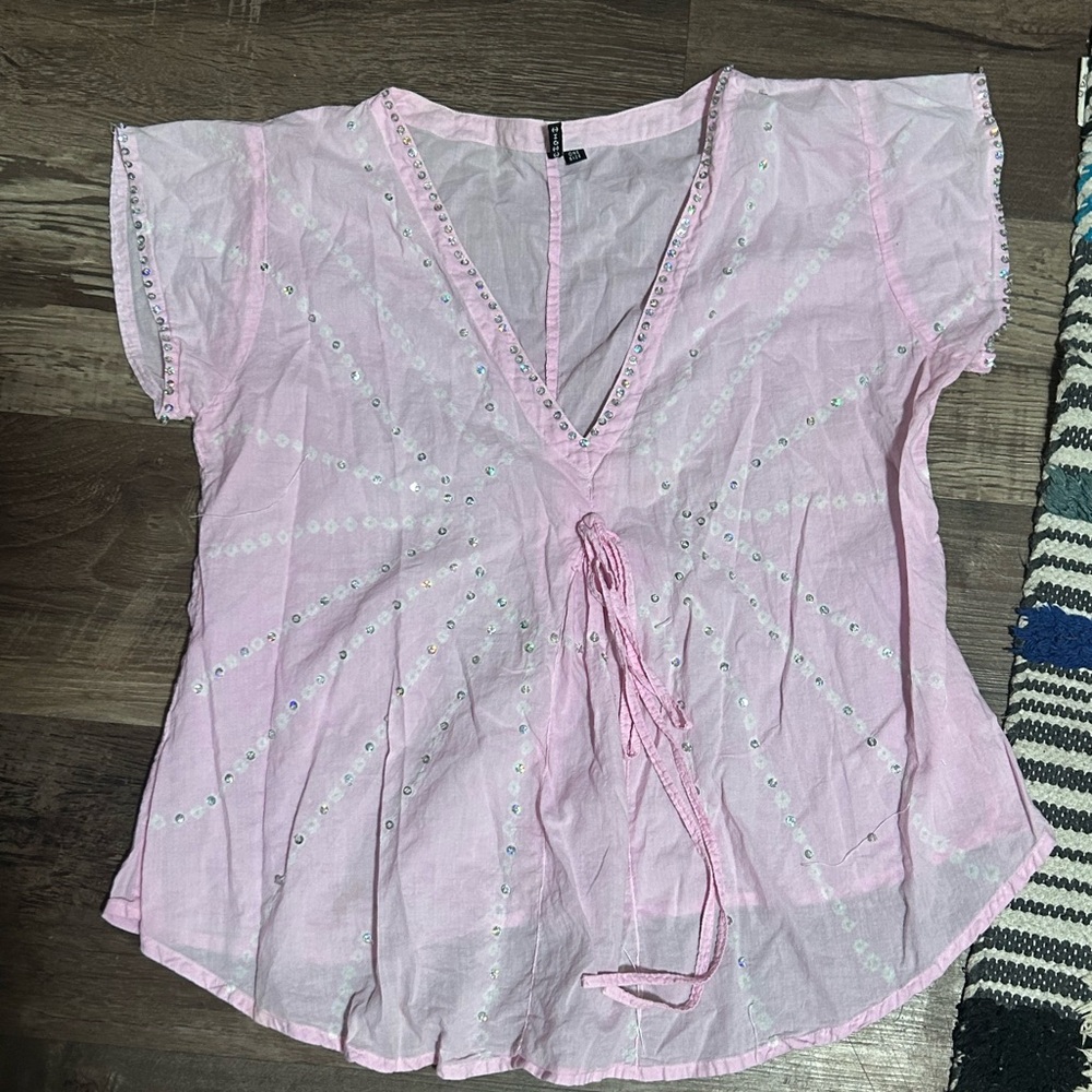 Pink Embellished Women's Top